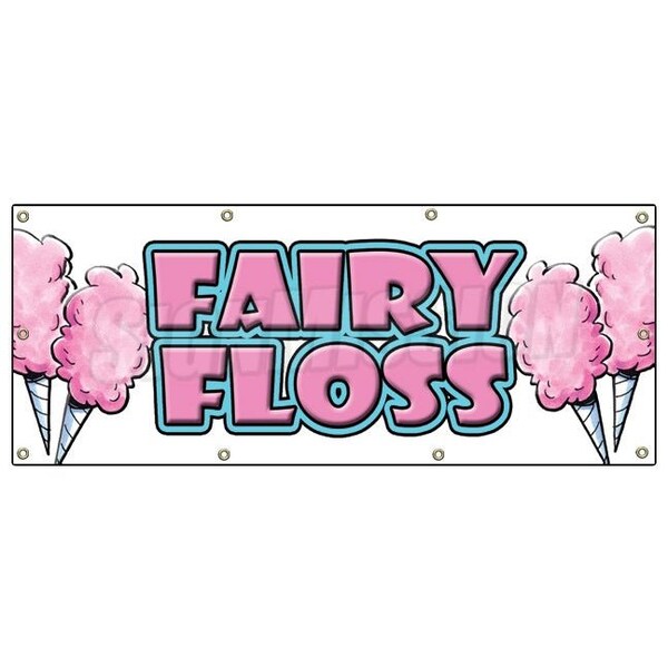 Fairy Floss Banner Heavy Duty 13 Oz Vinyl with Grommets Single Sided